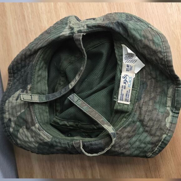 Toddler Boy Green Camo Boonie Camouflage Bucket Hat 3T 4T Cotton Explorer Sun - Picture 4 of 7